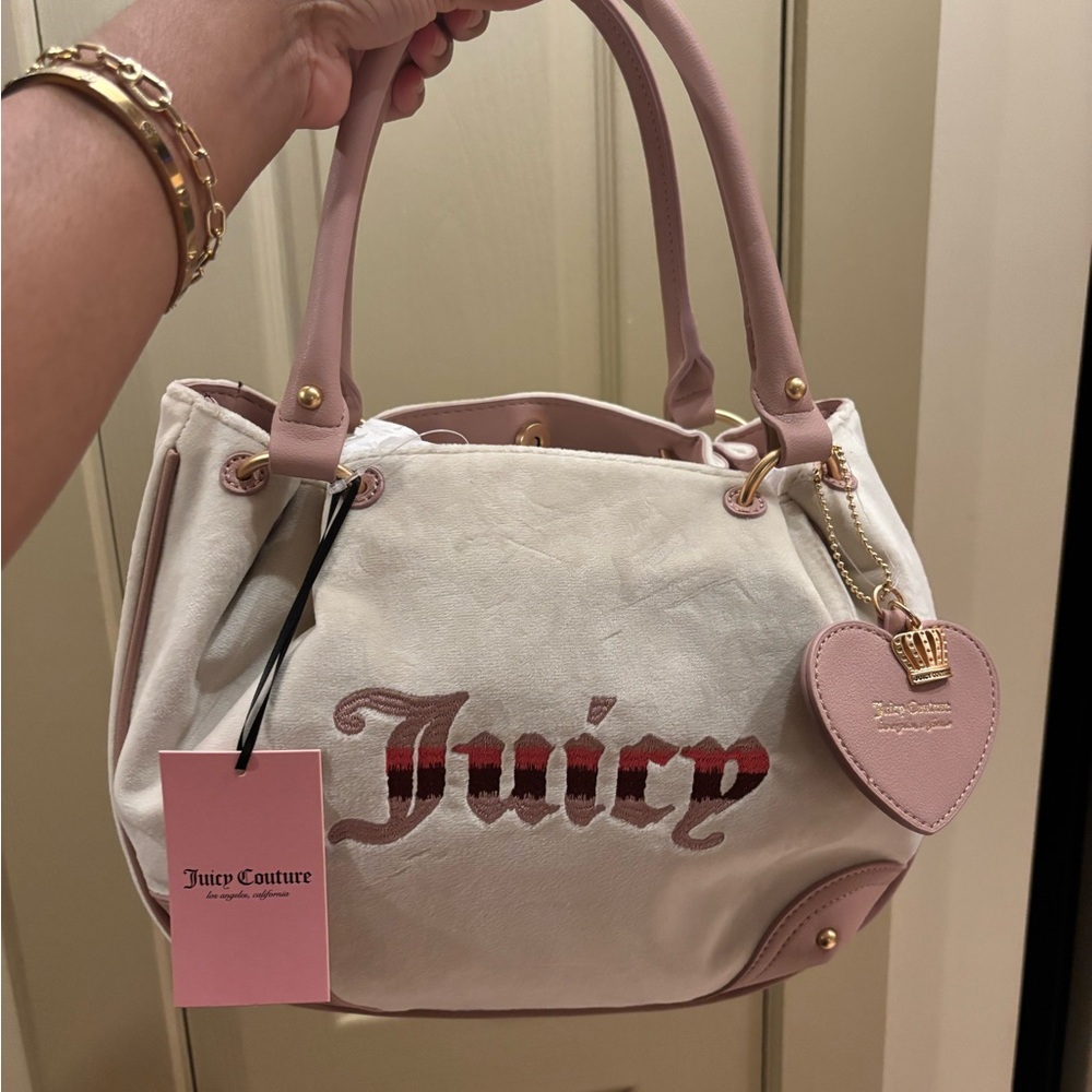 Juicy Couture Pink and Cream Shoulder Bag NWT
